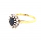 Pre Owned 18ct Sapphire and Diamond Cluster Ring ZA819